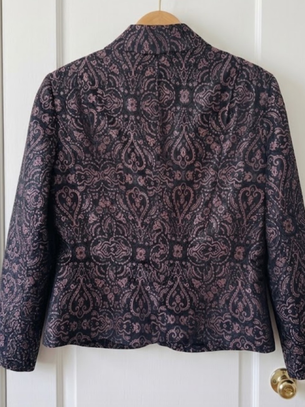 Vintage Metallic Brocade Paisley Blazer Jacket - Victorian Goth / Romantic Goth - Picture 3 of 8